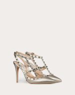 ROCKSTUD METALLIC ANKLE STRAP PUMP 100 MM